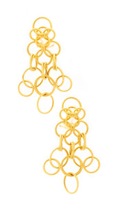 BUCCELLATI MILANO HAWAII COLLECTION 18 KT GOLD SMALL CIRCLES DROP EARRINGS