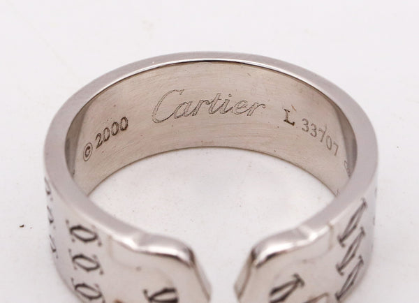 -Cartier Paris 2000 Millennial Double C Ring In Solid 18Kt White Gold