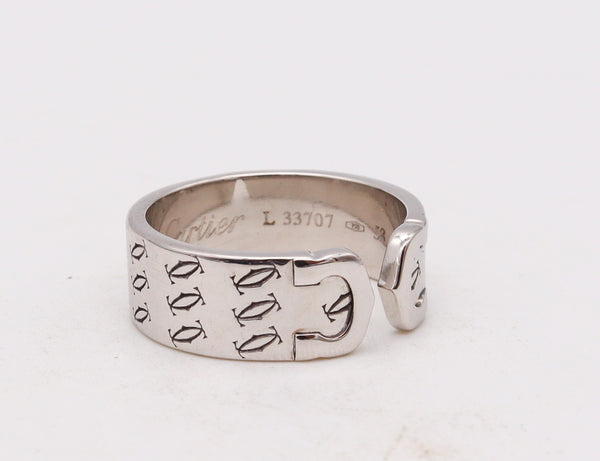 -Cartier Paris 2000 Millennial Double C Ring In Solid 18Kt White Gold