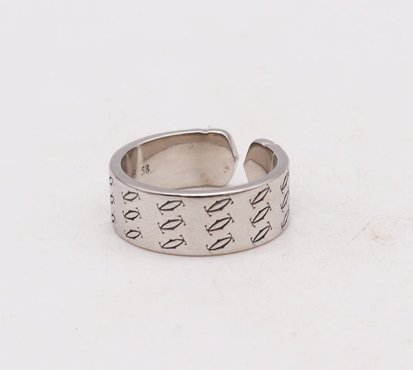 -Cartier Paris 2000 Millennial Double C Ring In Solid 18Kt White Gold