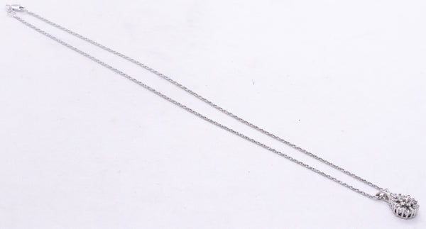 PEAR SHAPE PENDANT NECKLACE WITH BALLERINA 1.66 CT DIAMONDS