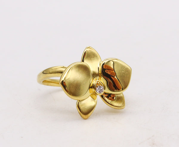 -Cartier Paris Caresse d'Orchidees Ring In 18Kt Yellow Gold With One Diamond