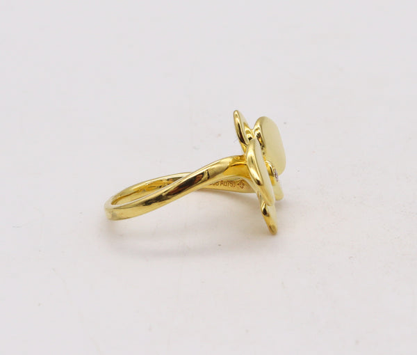 -Cartier Paris Caresse d'Orchidees Ring In 18Kt Yellow Gold With One Diamond
