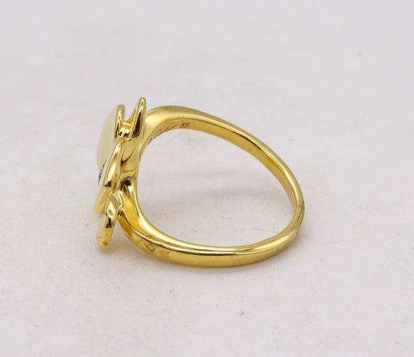 -Cartier Paris Caresse d'Orchidees Ring In 18Kt Yellow Gold With One Diamond
