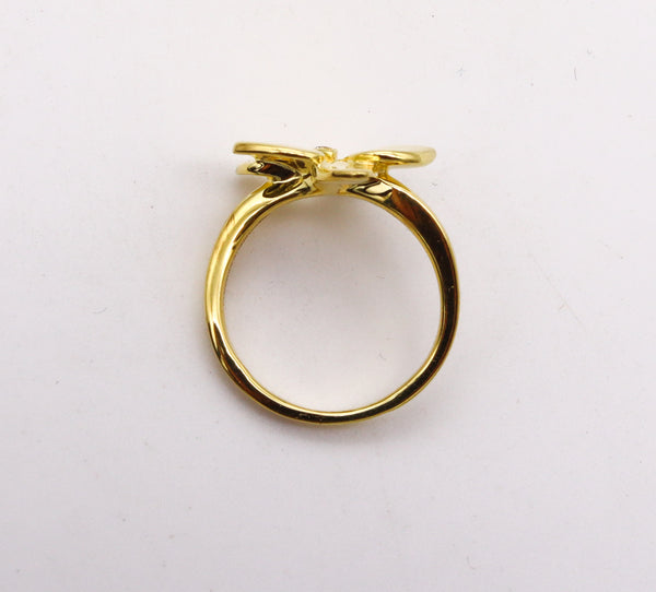 -Cartier Paris Caresse d'Orchidees Ring In 18Kt Yellow Gold With One Diamond