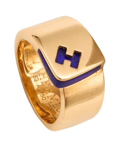 -Hermes Paris Candy H Ring In 18Kt Yellow Gold With Lapis Lazuli
