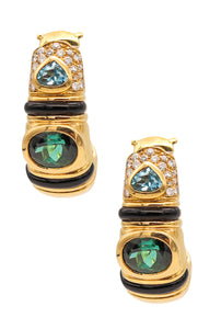 Marina B. Milan Earrings In 18Kt Yellow Gold With 8.23 Cts In Diamonds And Gemstones