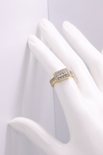 PHILLIPE CHARRIOL DIAMONDS 18 KT GOLD CABLE RING
