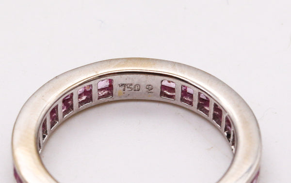 -Eternity Classic Ring Band In 18Kt White Gold With 2.70 Carats In Pink Sapphires