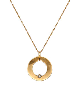 Dinh Van Paris Modernism Target Necklace Pendant In 18Kt Yellow Gold With Diamond