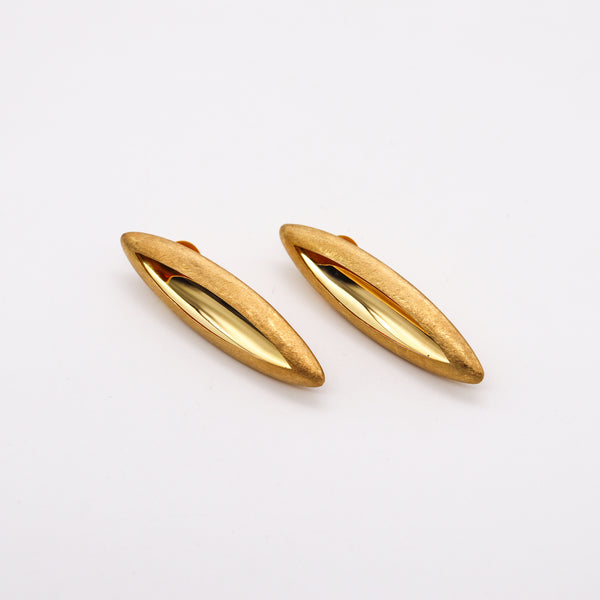 Anish Kapoor 2010 London Rare Pair Of Sculptural Torpedo Earrings In 18Kt yellow Gold