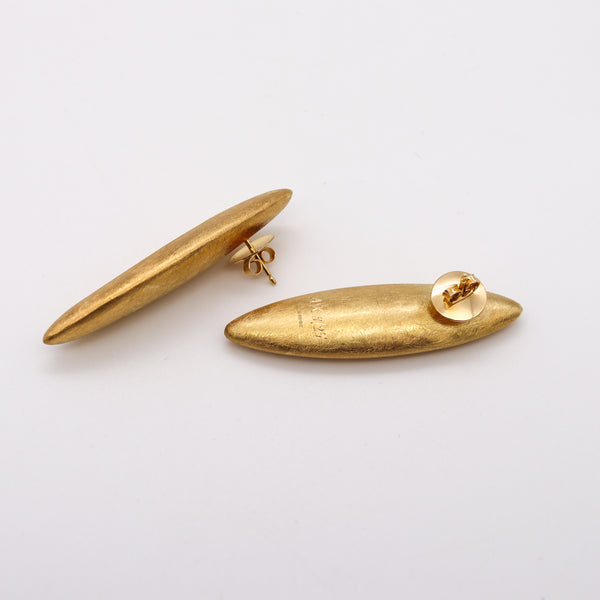 Anish Kapoor 2010 London Rare Pair Of Sculptural Torpedo Earrings In 18Kt yellow Gold