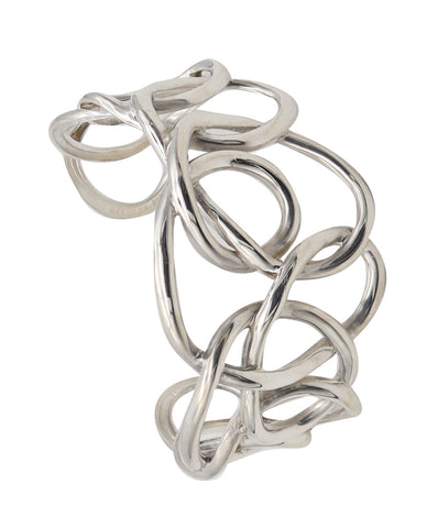Angela Cummings Studio 1990 Free-Form Sculptural Cuff In Solid .925 Sterling Silver