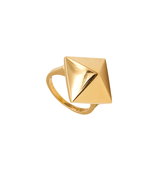 -Aletto Brothers Stackable Large Triangular Geometric Ring In 18Kt Yellow Gold