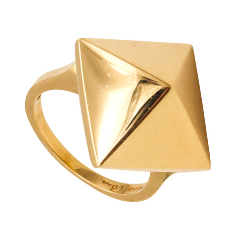 -Aletto Brothers Stackable Large Triangular Geometric Ring In 18Kt Yellow Gold