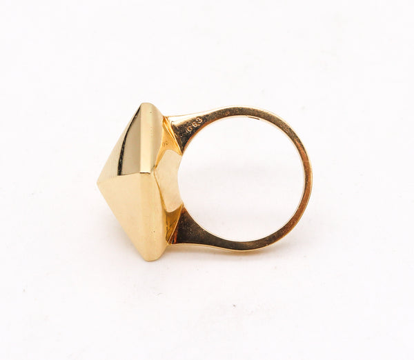 -Aletto Brothers Stackable Large Triangular Geometric Ring In 18Kt Yellow Gold