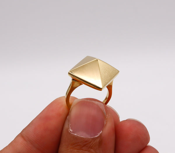 -Aletto Brothers Stackable Large Triangular Geometric Ring In 18Kt Yellow Gold