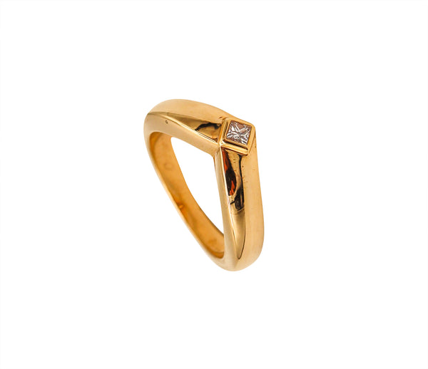Cartier Paris Contemporary V Shaped Ring In 18Kt Yellow Gold With VS Diamond