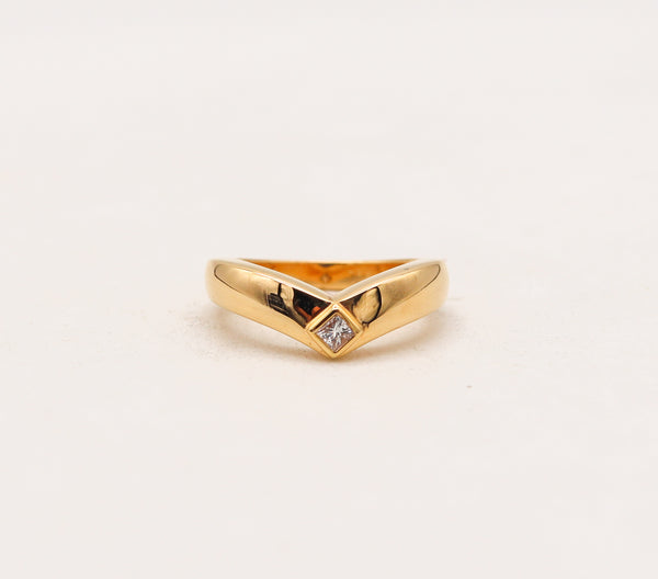 Cartier Paris Contemporary V Shaped Ring In 18Kt Yellow Gold With VS Diamond