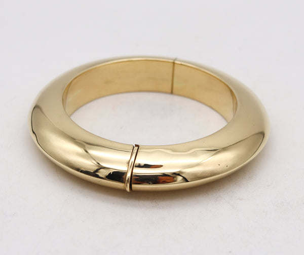 Annaratone And Magyary Modernist 1970 Geometric Bangle Bracelet In Solid 18Kt Yellow Gold