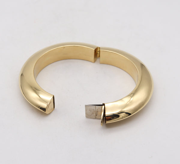 Annaratone And Magyary Modernist 1970 Geometric Bangle Bracelet In Solid 18Kt Yellow Gold