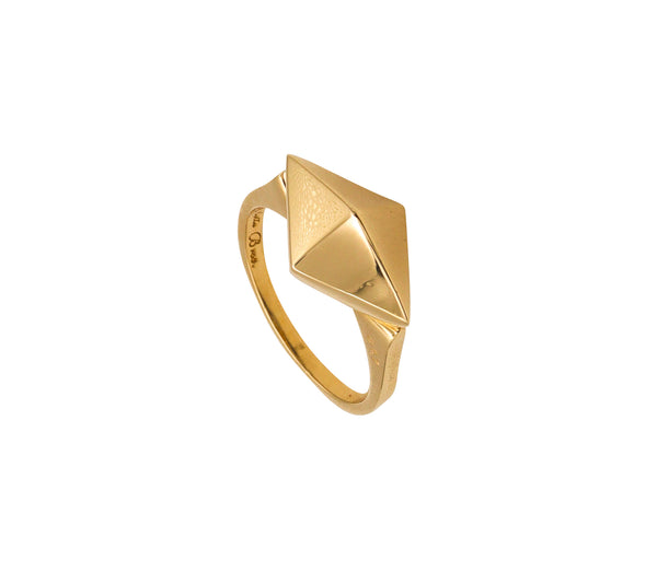 -Aletto Brothers Stackable Medium Rhomboid Geometric Ring In 18Kt Yellow Gold