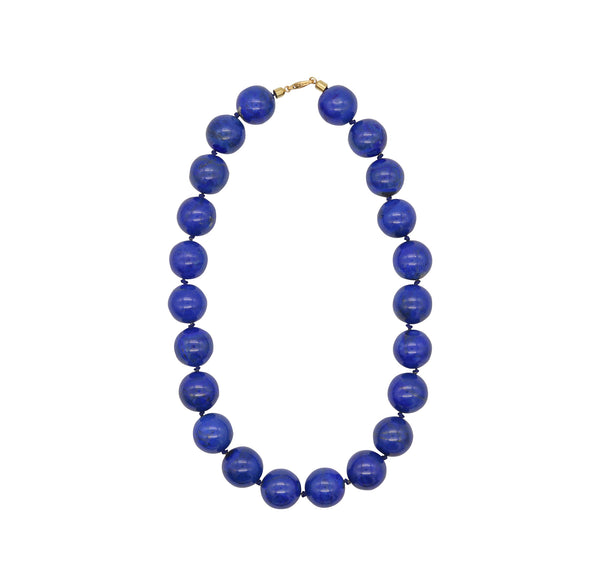 *Modern Huge Lapis Lazuli Necklace in 18 kt gold with 958 carats of blue Lapis Beads