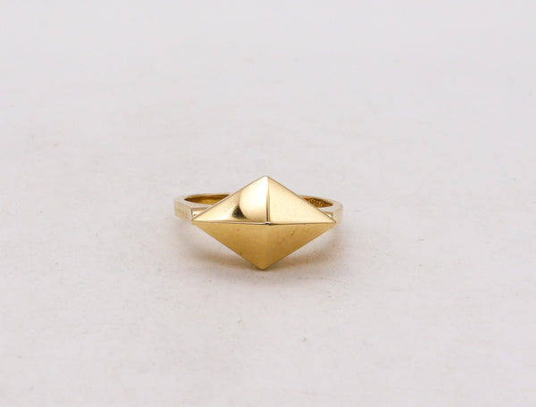 -Aletto Brothers Stackable Medium Rhomboid Geometric Ring In 18Kt Yellow Gold