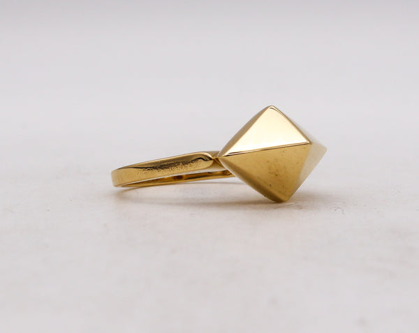 -Aletto Brothers Stackable Medium Rhomboid Geometric Ring In 18Kt Yellow Gold