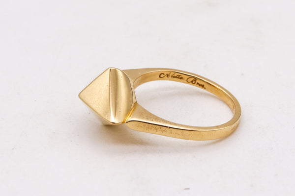 -Aletto Brothers Stackable Medium Rhomboid Geometric Ring In 18Kt Yellow Gold