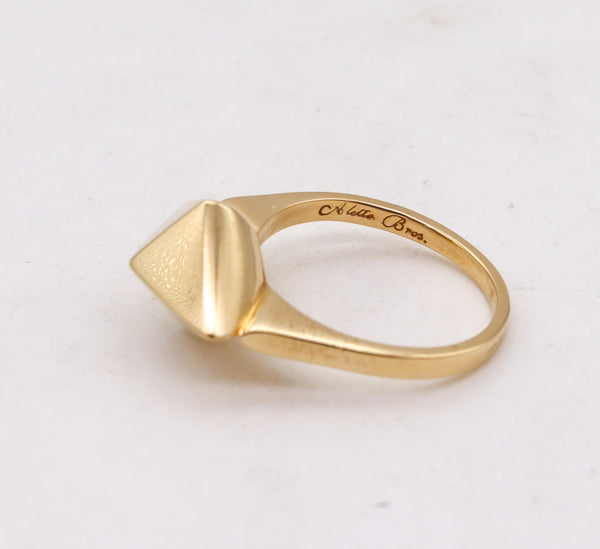 -Aletto Brothers Stackable Medium Rhomboid Geometric Ring In 18Kt Yellow Gold