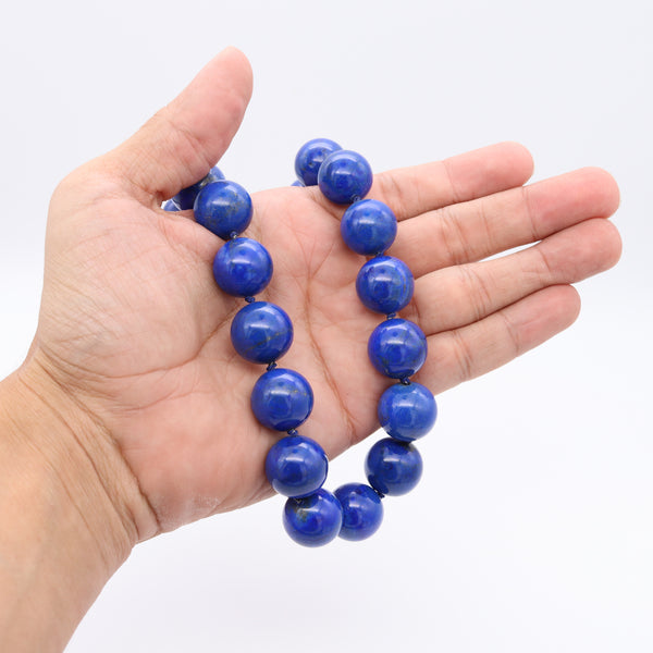 *Modern Huge Lapis Lazuli Necklace in 18 kt gold with 958 carats of blue Lapis Beads