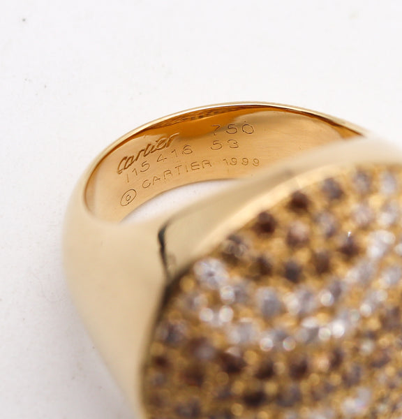Cartier Paris Jeton Sauvage Cocktail Ring In 18Kt Yellow Gold With 3.18 Ctw In Diamonds