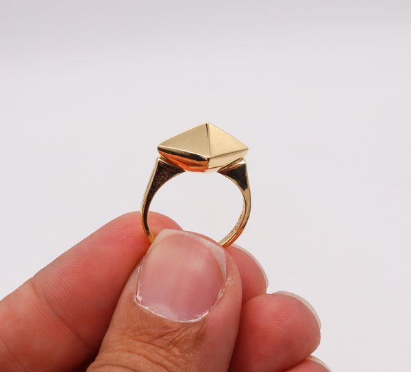 -Aletto Brothers Stackable Medium Rhomboid Geometric Ring In 18Kt Yellow Gold