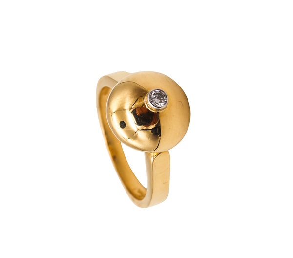 -Aletto Brothers Stackable Small Round Ring In 18Kt Yellow Gold With A Diamond