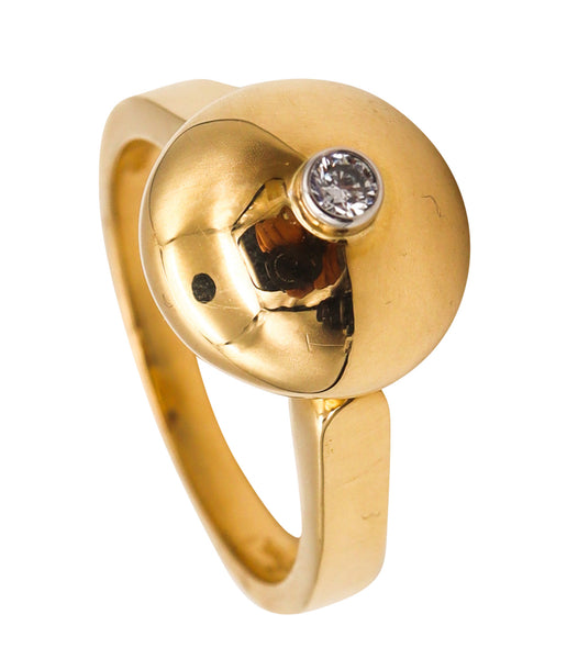 -Aletto Brothers Stackable Small Round Ring In 18Kt Yellow Gold With A Diamond