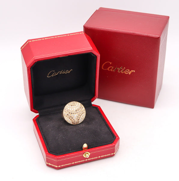 Cartier Paris Jeton Sauvage Cocktail Ring In 18Kt Yellow Gold With 3.18 Ctw In Diamonds