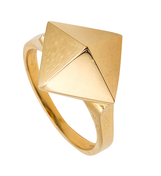 -Aletto Brothers Stackable Small Triangular Geometric Ring In 18Kt Yellow Gold