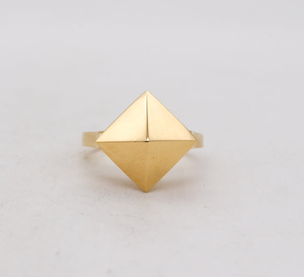 -Aletto Brothers Stackable Small Triangular Geometric Ring In 18Kt Yellow Gold