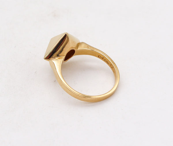 -Aletto Brothers Stackable Small Triangular Geometric Ring In 18Kt Yellow Gold