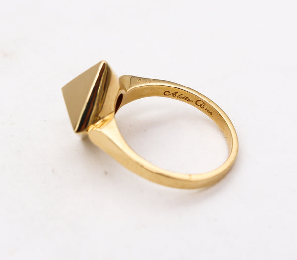 -Aletto Brothers Stackable Small Triangular Geometric Ring In 18Kt Yellow Gold