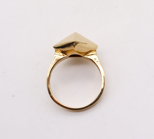 -Aletto Brothers Stackable Small Triangular Geometric Ring In 18Kt Yellow Gold