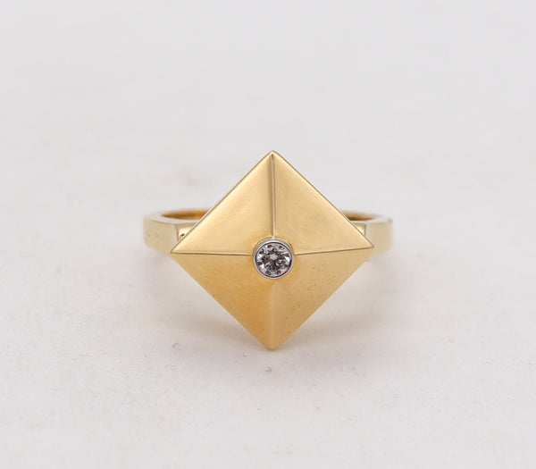 -Aletto Brothers Stackable Small Triangular Ring In 18Kt Yellow Gold With Diamond