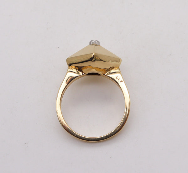 -Aletto Brothers Stackable Small Triangular Ring In 18Kt Yellow Gold With Diamond