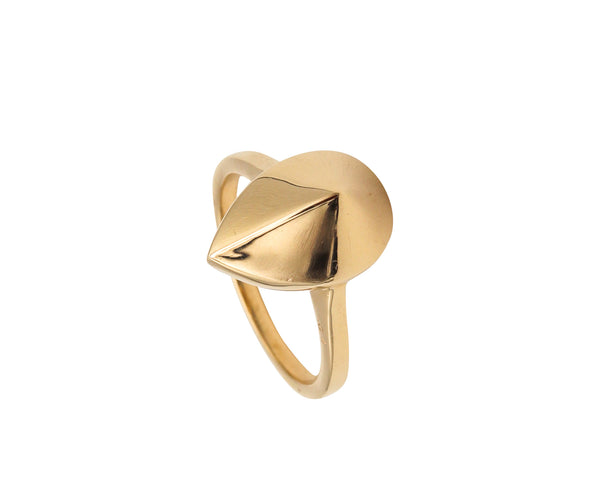 -Aletto Brothers Stackable Medium Pear Shaped Geometric Ring In 18Kt Yellow Gold