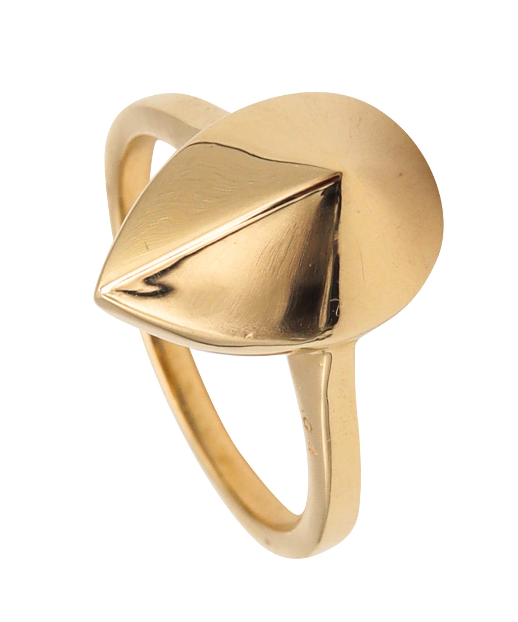 -Aletto Brothers Stackable Medium Pear Shaped Geometric Ring In 18Kt Yellow Gold