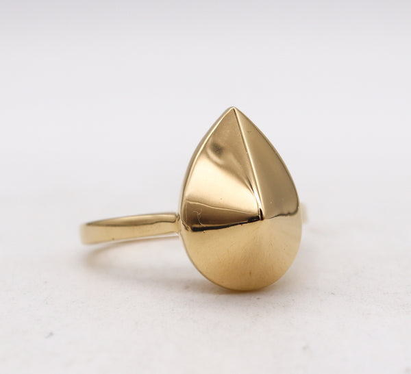 -Aletto Brothers Stackable Medium Pear Shaped Geometric Ring In 18Kt Yellow Gold