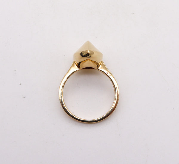 -Aletto Brothers Stackable Medium Pear Shaped Geometric Ring In 18Kt Yellow Gold