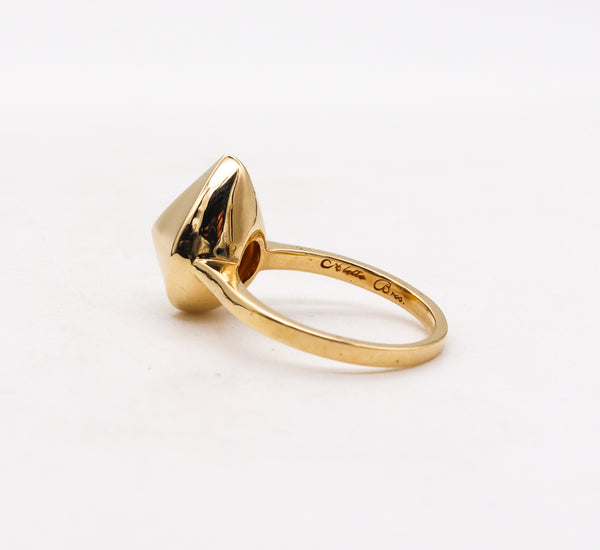 -Aletto Brothers Stackable Medium Pear Shaped Geometric Ring In 18Kt Yellow Gold