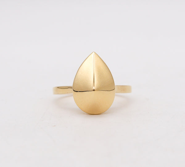 -Aletto Brothers Stackable Medium Pear Shaped Geometric Ring In 18Kt Yellow Gold